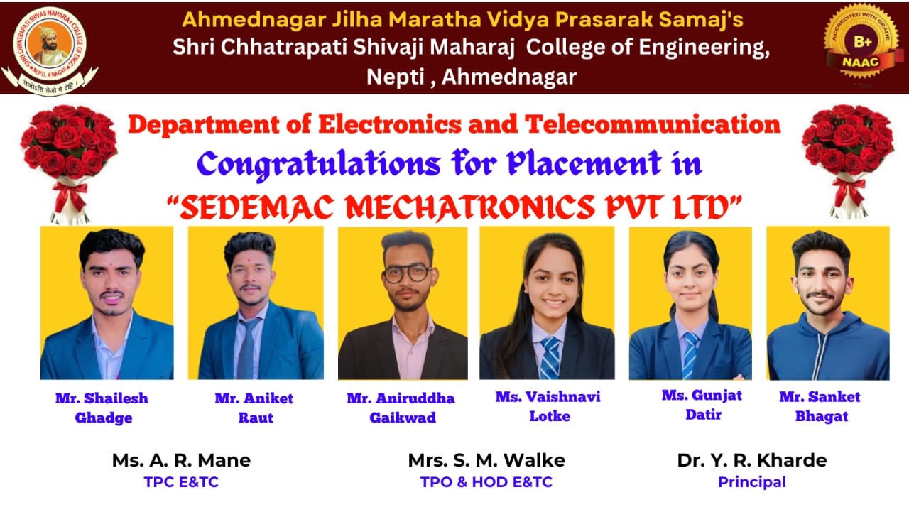 Placed Students in Sedemac Mechtronics Pvt Ltd