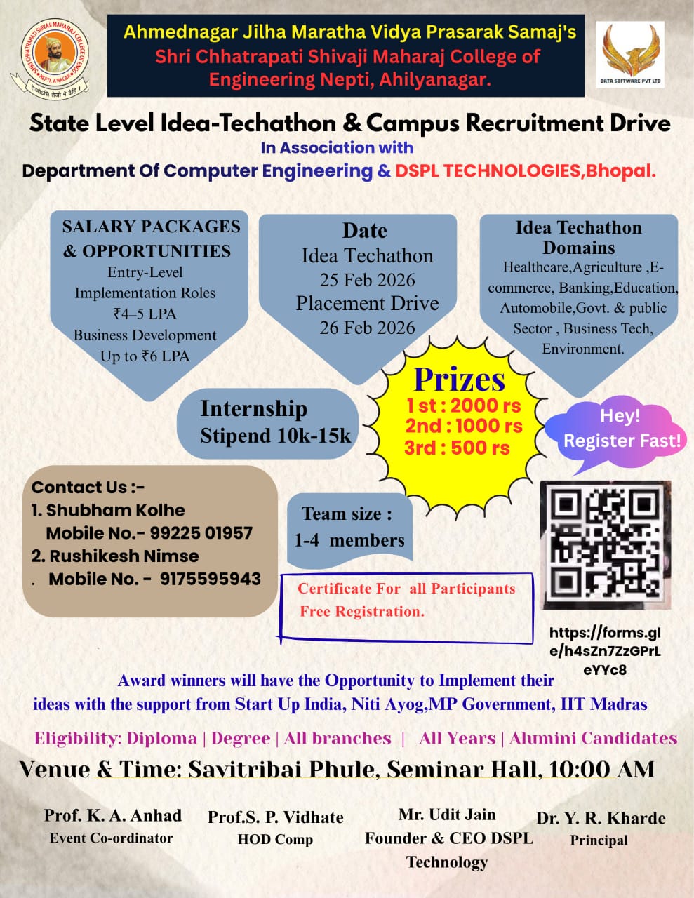 Sate Level Idea Hackthon & Campus Recruitment Drive